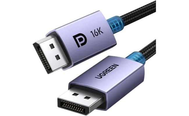 UGREEN 16K DisplayPort Cable 2.1 [VESA Certified] DP2.0 40Gbps Support 8K@240Hz 4K@240Hz HDR, HDCP, DSC 1.2a, Braided Display Port Cable Cord Compatible FreeSync G-Sync Video Card Monitor, 2M